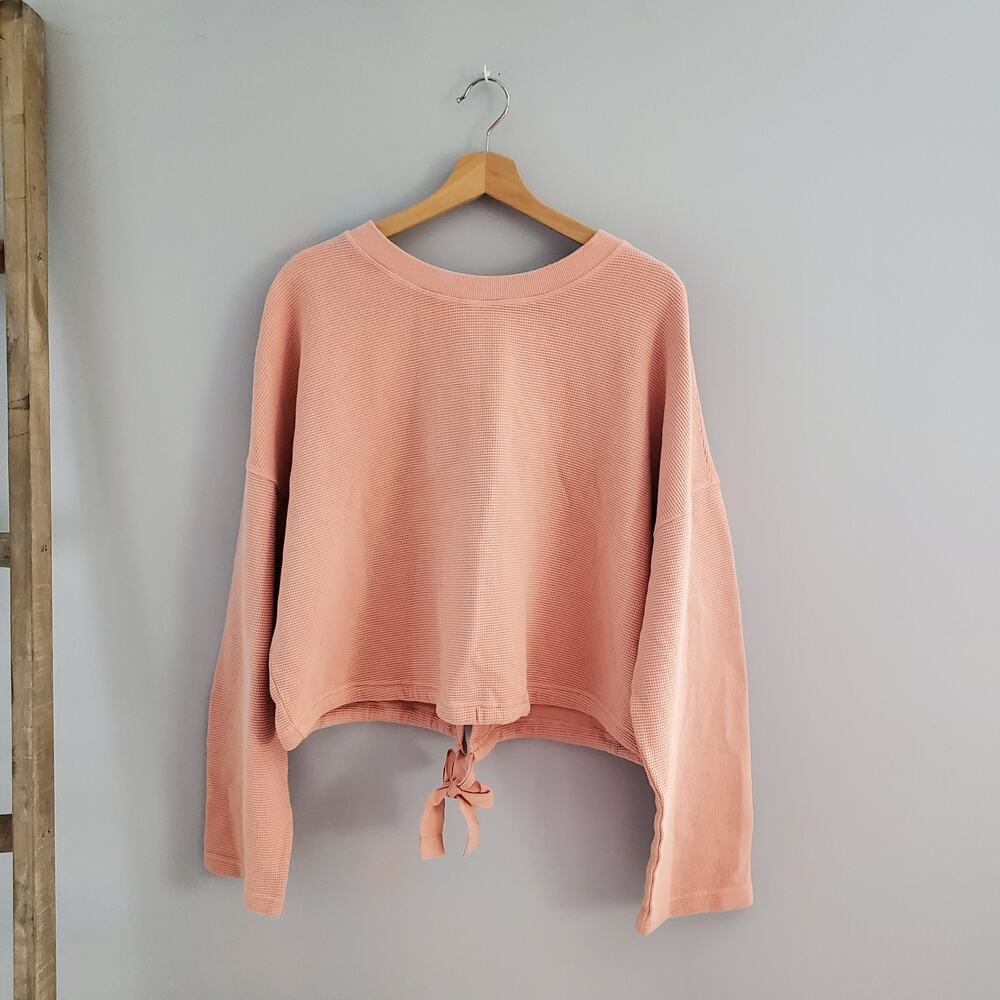 Fabletics Pink Anna Tie Back Sweatshirt Size L